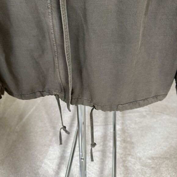 Caslon Fall Military Style Jacket Lightweight Olive Green Side Seam Pockets - Picture 6 of 11